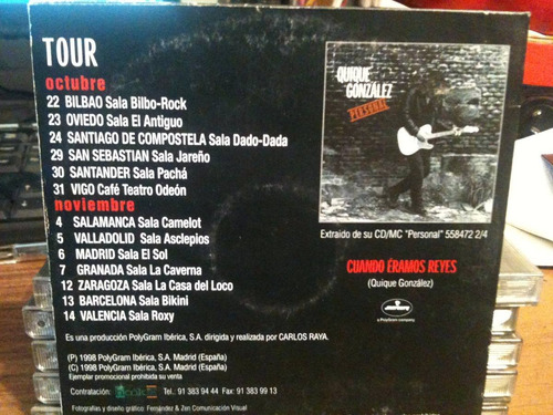 Cd Quique Gonzalez Cuando Éramos Reyes Promocional España (Usado)