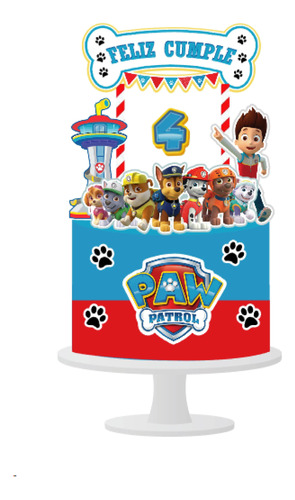 Decorativo Torta Patrulla Canina, Decoración Patrulla Canina