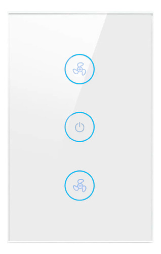 Interruptor Tecla Ventilador Touch Wifi Blanco 0% A 100% Velocidad Programable Smart House Alexa Y Google Assistant Demasled