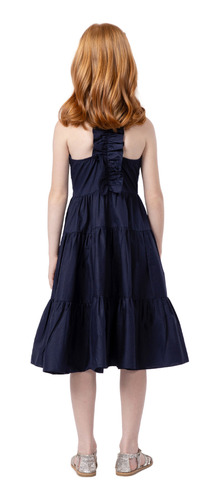 Vestido Infantil Tricoline Marinho Um Mais Um 851021.ale.