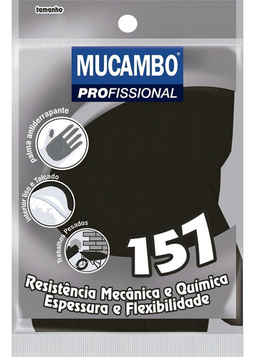 Luva Mucambo 157t Antid Refor Ex Gra (par) Pre - Emb 10 Unid