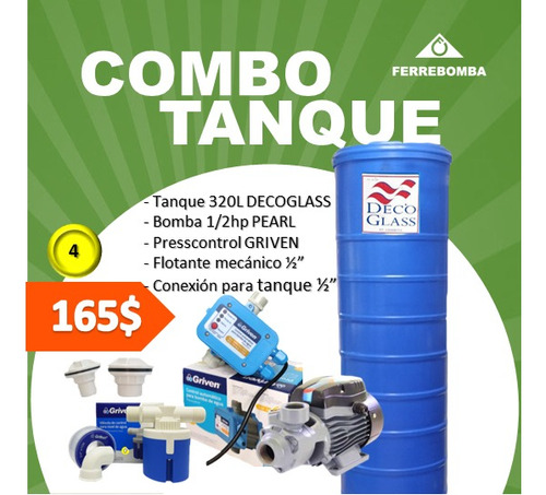 Combo: Tanque 320lts Decoglass, Accesorios,bomba 1/2hp Pearl