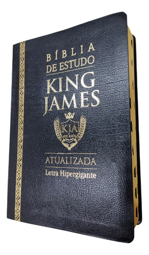 Bíblia De Estudo King James Letra Hipergigante Luxo Preto C