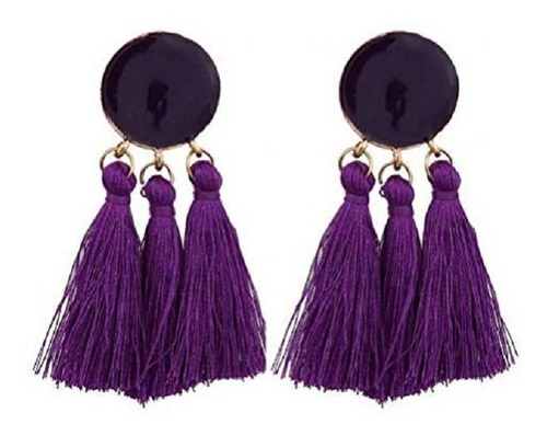 Aretes De Borlas Rojas De Moda Para Mujer