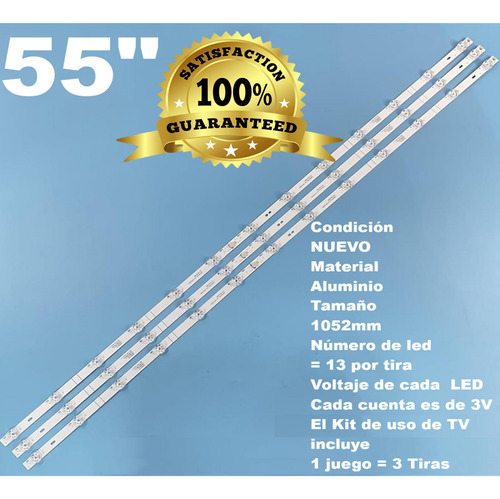 3 Tiras De 13 Leds Compatible Con 55h6570g