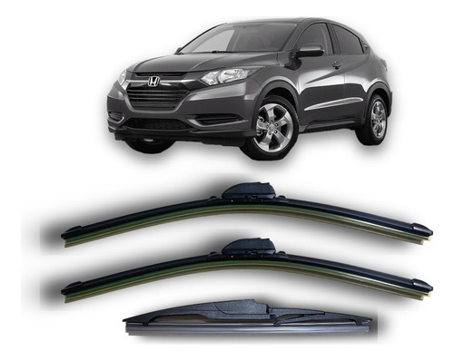 Kit 3 Escobillas Juego Flex Goma Honda Hrv 2015 A 2023