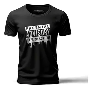 Camiseta Masculina Parental Advisory Explicit Content Musica