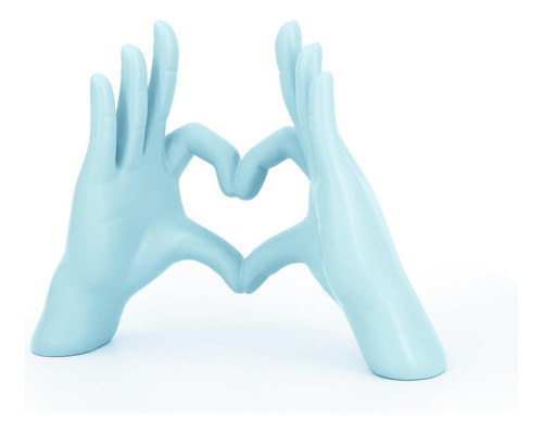 Accesoryway Decoración De Escultura De Manos De Corazón Azul