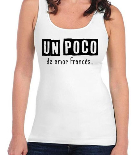 Musculosa Frase Un Poco De Amor Frances Negro Love