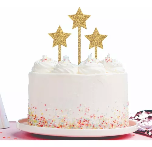 Starsgarden — Topo de bolo feminino com glitter dourado — Placa de  decoração de festa de aniversário de casamento : : Brinquedos  e Jogos