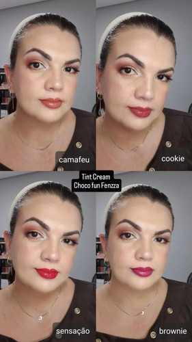 Cream Tint Choco Fun Fenzza Gloss Batom Líquido 4 Cores Camafeu