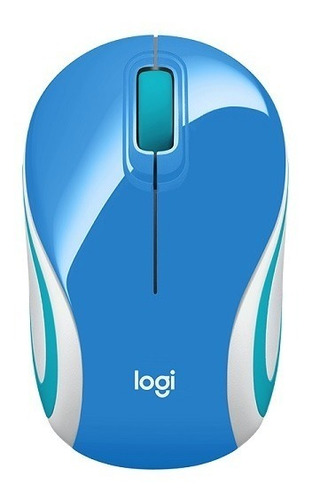 Mouse Inalámbrico Ultra Portátil M187 Azul, Celeste (agua) B