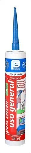 Sellador De Silicón Acético Pennsylvania Pepe Blanco Transparente En Tubo 280ml