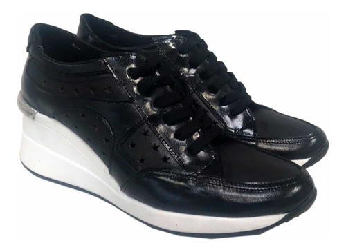Imagen 3 de 3 de San Crispino Zapatillas Con Taco Negras 12