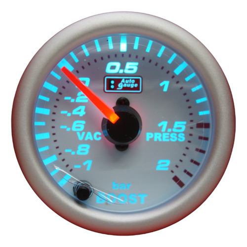 Reloj Presión De Turbo Bar Fondo Blanco 7 Colores Autogauge