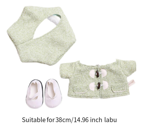 Abrigo De Muñeca De Felpa, Sombreros Y Zapatos, Verde