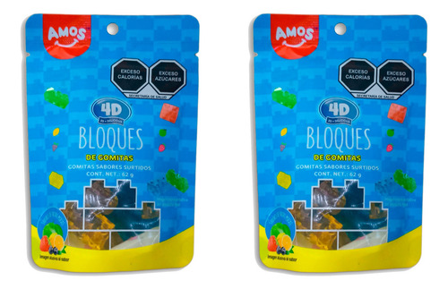 Gomitas Amos Bloques 3d Sabores Surtidos 2 Pzs