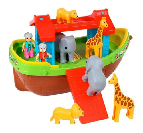 Imagem 1 de 2 de Brinquedo Barco Arca De Noé 22 Peças Maral