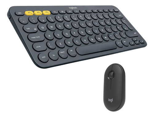 Combo Logitech Mouse M350s+teclado Bt K380s+totebag Grafito