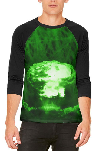 Camiseta Raglán Para Con Explosión Atómica De Radiaci