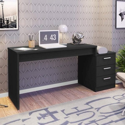 Mueble de escritorio Espresso Mobiliario Espresso mdp 181 cm x 80 cm x 54 cm negro y negro