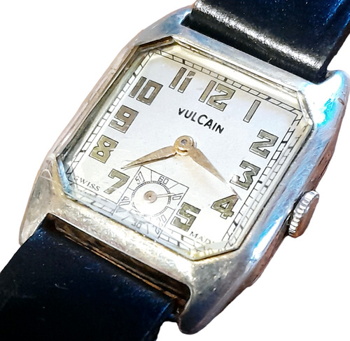 Reloj Vulcain Cuerda Manual Cuadrado Plata Sterling 25 Mm 