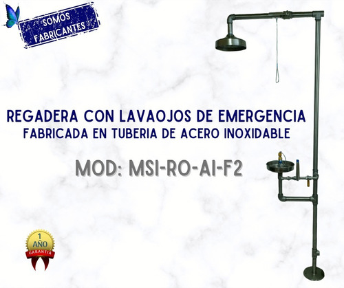 Regadera De Emergencia Con Lavaojos En Acero Inoxidable 