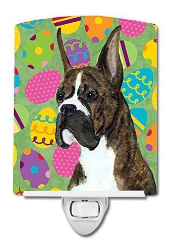 Carolines Treasures Boxer Eggtravaganza De Pascua Luz De Noc