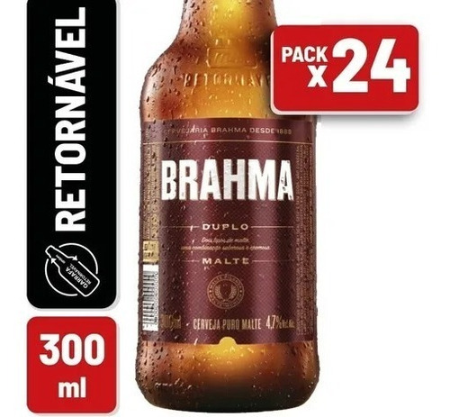 Cerveja Brahma Duplo Malte Retornável 300ml Caixa C/ 24 Un