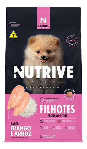 Ração Cães Nutrive Select Filhotes Peq. Porte Fra/arr 2,5kg