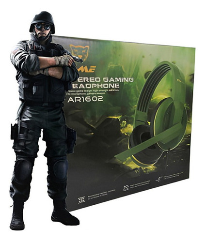 Auricular Gamer Con Microfono Time Ar1602 Color Verde