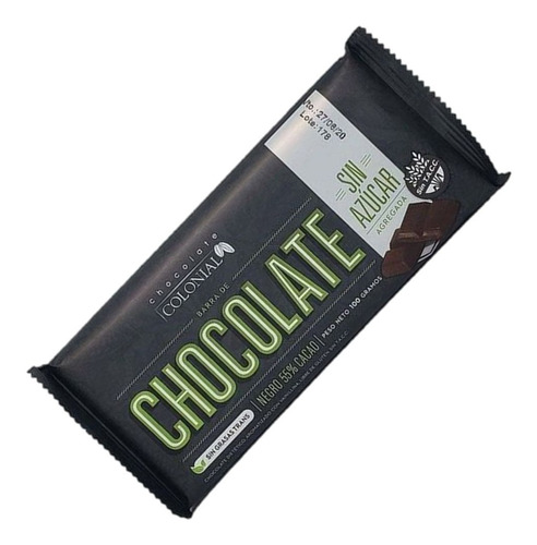 Chocolate Colonial Sin Azucar Celiacos 100g  -  Sweet Market