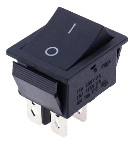 2x Pack Interruptor On-off Kcd4 16a (2 Pos 4 Pin Negro)