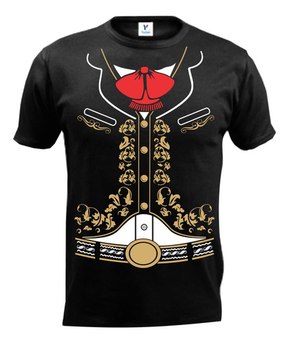 Playera Mariachi Charro Independencia Niño Hombre Mujer Negr