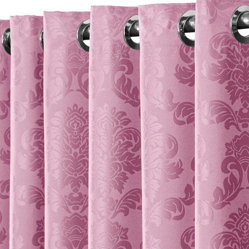 Persiana americana Teca Enxovais Jacquard de 2.2m x 2.7m floral cor rosa - unidade de 1