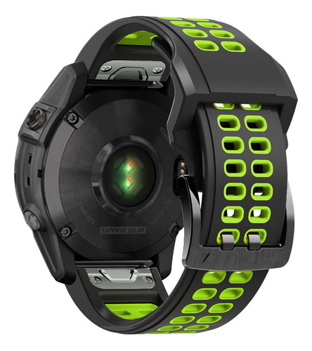 Pulseira Esportiva Moderna Para Fenix 7x Fenix 6x Fenix 5x Cor Preto/verde