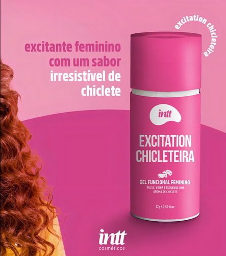 Gel Excitation Chiclete Sensação Pulsante Vibra Aquece Intt