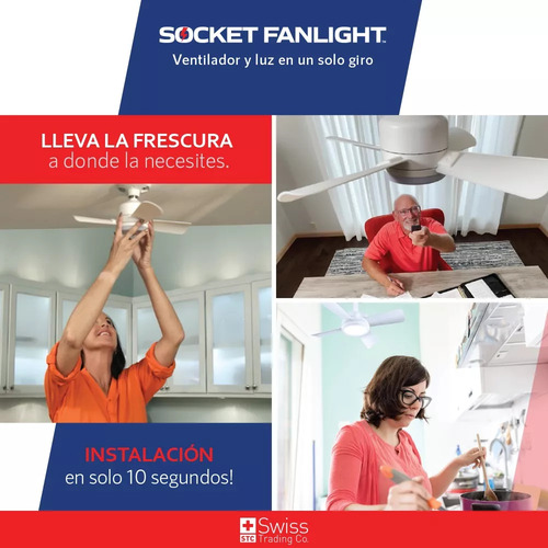 Lampara De Techo Con Ventilador Socket Fan Light