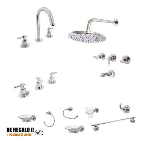 Griferia Baño Completa Mas Accesorios Premium Aqualaf Ibiza