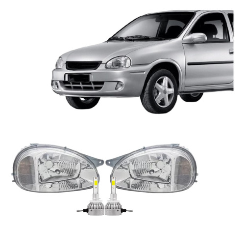 Juego Optica Chevrolet Corsa 2002 2003 2004 Cg + Cree Led