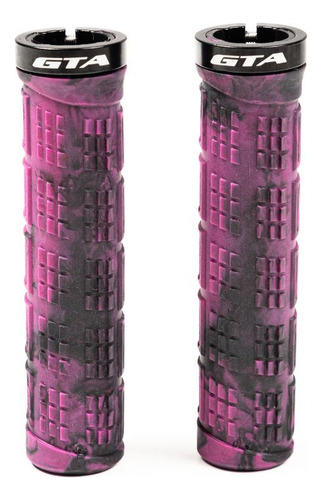 Par De Manoplas 135mm Nbr Com Trava Colorida Bike Mtb Gta Cor Rosa