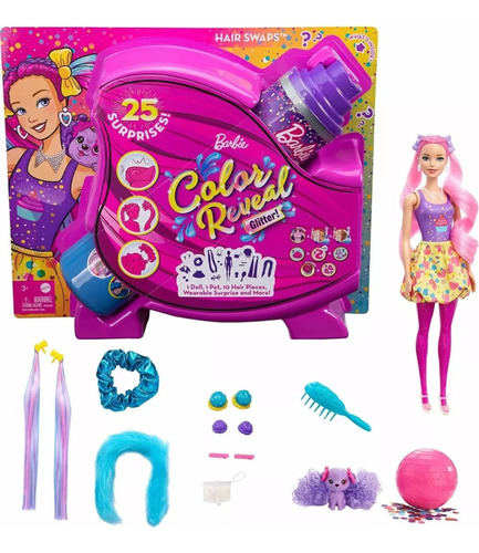 Barbie ¡color Reveal Glitter! Y Sorpresas 