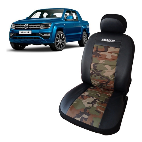 Funda Cubre Asiento Cuero Camuflada Vw Amarok 17/- 