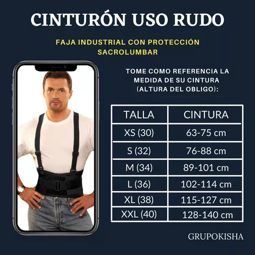 Faja Elástica Con Tirantes Protección Lumbar Uso Rudo