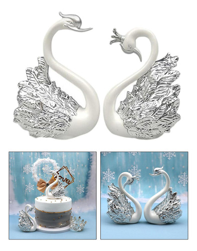 2x Decoración De Mesa De Boda Decorativa Plata Los 6x5x10cm