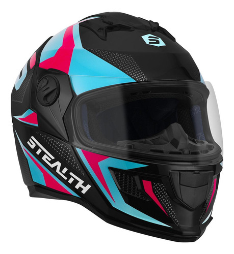 Capacete Fechado Protork Stealth Concept Verde - Rosa 58
