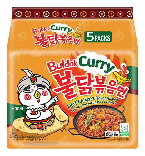 Ramen Coreano Buldak Hot Chicken Curry Picante 5 Piezas
