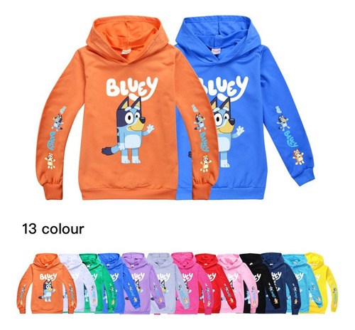 Bluey Familia Y Amigos Sudadera Con Capucha Niño Negro