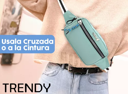 Riñonera Mujer Trendy Doble Compartimiento C/ Tira Ajustable