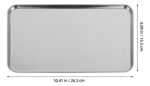 Bandeja Rectangular De Acero Inoxidable De 1 Pieza, Práctica